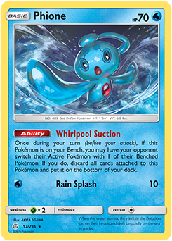 <transcy>Pokemon Card Cosmic Eclipse 057/236 57/236 Phione Sjælden</transcy>