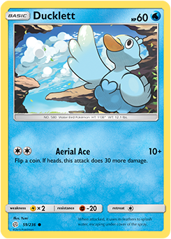 <transcy>Pokemon Card Cosmic Eclipse 059/236 59/236 Ducklett Common</transcy>