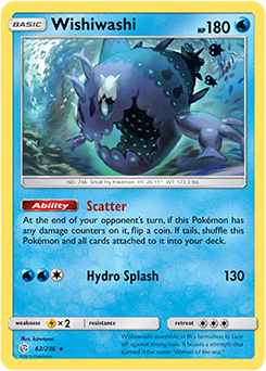 <transcy>Pokemon Card Cosmic Eclipse 062/236 62/236 Wishiwashi Holo Sjælden</transcy>