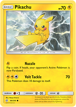 <transcy>Pokemon Card Cosmic Eclipse 066/236 66/236 Pikachu Common</transcy>