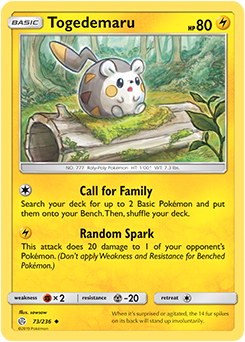 Pokemon Card Cosmic Eclipse 073/236 73/236 Togedemaru Uncommon