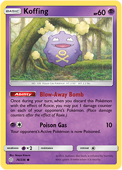 Pokemon Card Cosmic Eclipse 076/236 76/236 Koffing Common