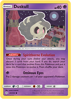 Pokemon Card Cosmic Eclipse 083/236 83/236 Duskull Common