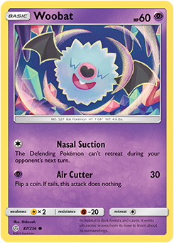 Pokemon Card Cosmic Eclipse 087/236 87/236 Woobat Common