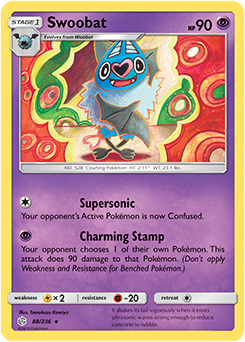 Pokemon Card Cosmic Eclipse 088/236 88/236 Swoobat Rare