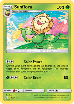<transcy>Pokemon Card Cosmic Eclipse 008/236 8/236 Sunflora Sjælden</transcy>