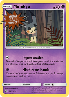 Pokemon Card Cosmic Eclipse 096/236 96/236 Mimikyu Uncommon