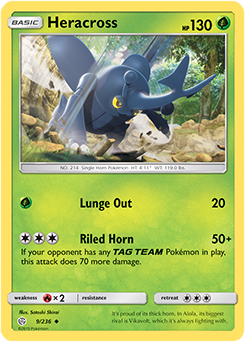 Pokemon Card Cosmic Eclipse 009/236 9/236 Heracross Uncommon