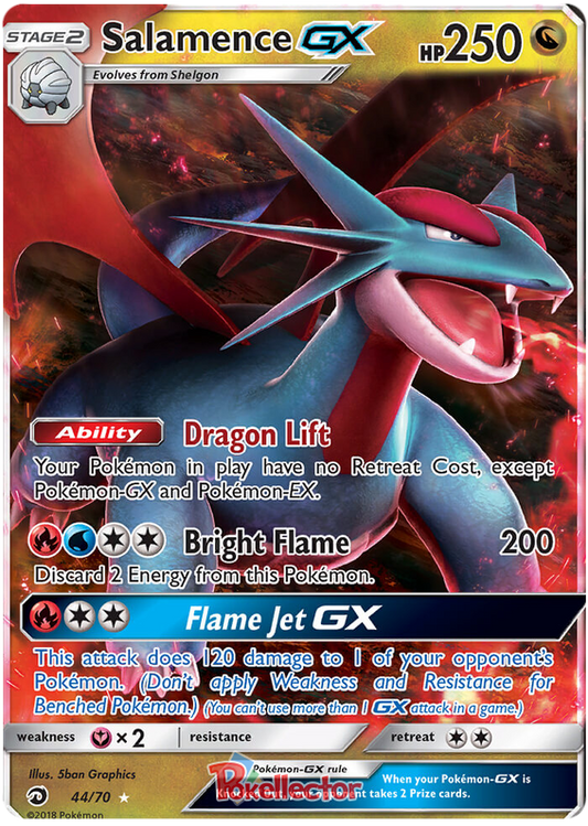 <transcy>口袋妖怪卡片龙陛下 44/070 044/070 Salamence GX 超稀有</transcy>