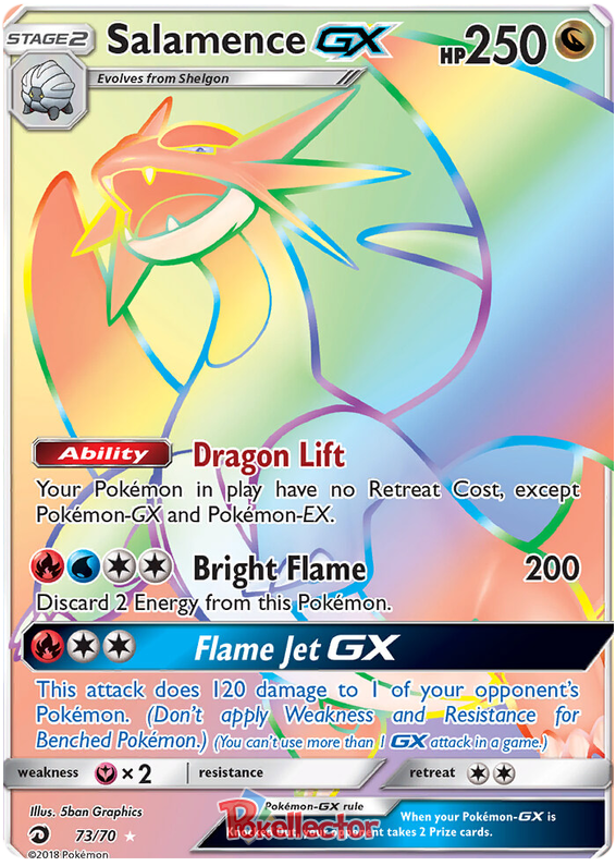 <transcy>Pokemon Card Dragon Majesty 73/070 073/070 Salamence GX Secret Rare</transcy>