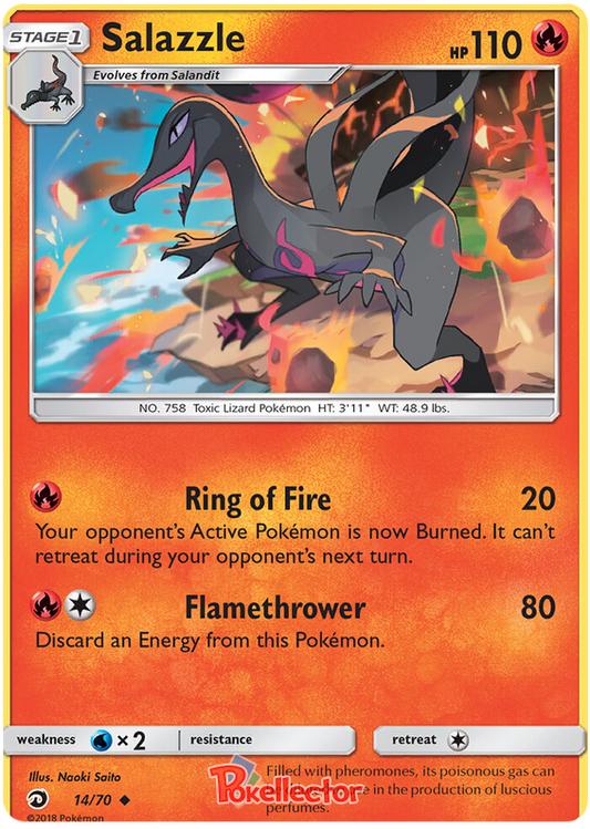 <transcy>Pokemon Card Dragon Majesty 14/070 014/070 Salazzle Ungewöhnlich</transcy>