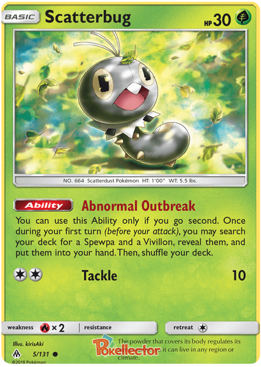 Pokemon Card Forbidden Light 5/131 005/131 Scatterbug Common *MINT*