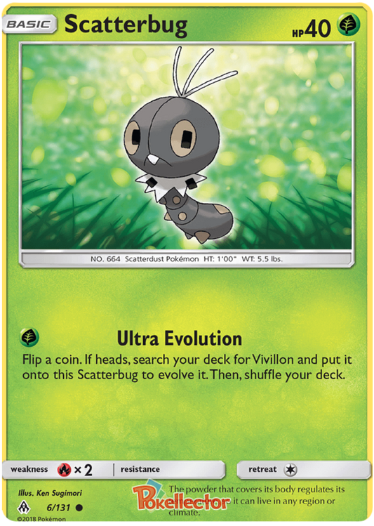 Pokemon Card Forbidden Light 6/131 006/131 Scatterbug Common *MINT*