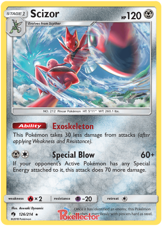 Pokemon Card Lost Thunder 126/214 Scizor Holo Rare *MINT*