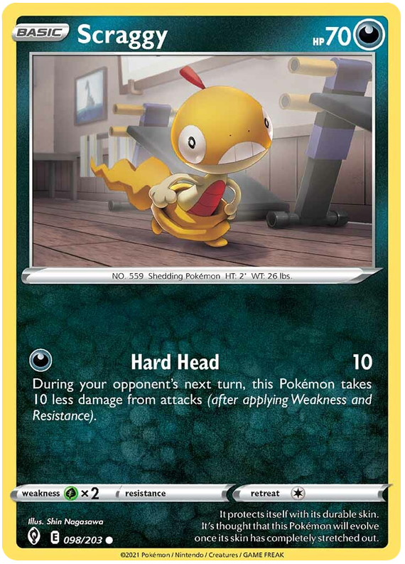 Pokemon Card Evolving Skies 98/203 098/203 Scraggy Common