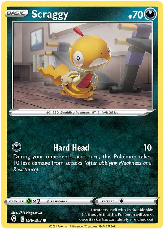 Pokemon Card Evolving Skies 98/203 098/203 Scraggy Common