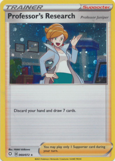 Pokemon Card Shining Fates 060/072 60/72 Professor's Research Cosmos Holo Promo