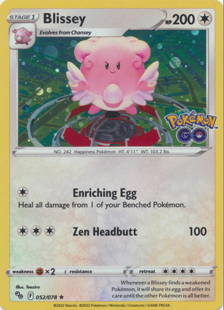 Pokemon Go 52/78 052/078 Blissey *Cosmos* Rare Alternate Holo