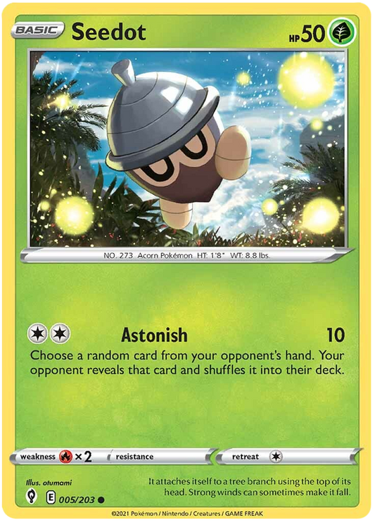 Pokemon Card Evolving Skies 5/203 005/203 Seedot Common