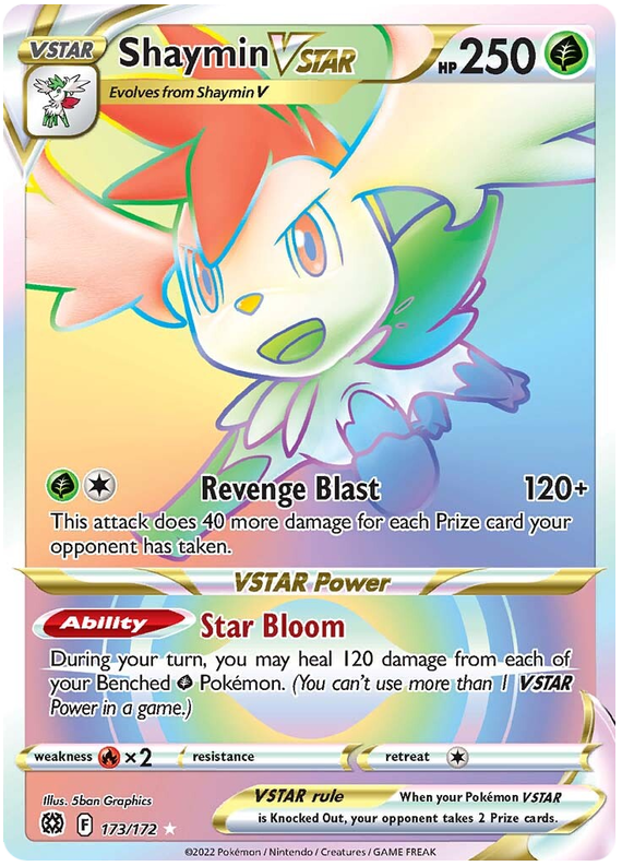 Pokemon Card Brilliant Stars 173/172 Shaymin VSTAR Rainbow Rare