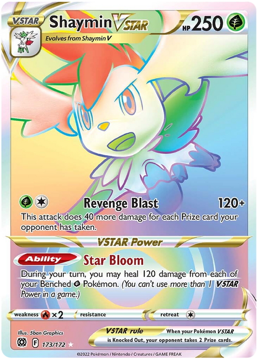 Pokemon Card Brilliant Stars 173/172 Shaymin VSTAR Rainbow Rare