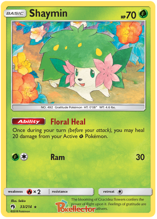 Pokemon Card Lost Thunder 33/214 033/214 Shaymin Holo Rare *MINT*