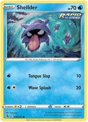 Pokemon Card Fusion Strike 050/264 50/264 Shellder Common