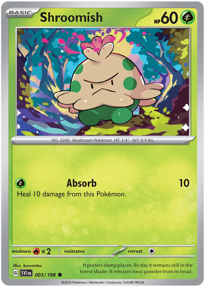 Pokemon Card Scarlet & Violet 003/198 3/198 Shroomish Common *MINT*