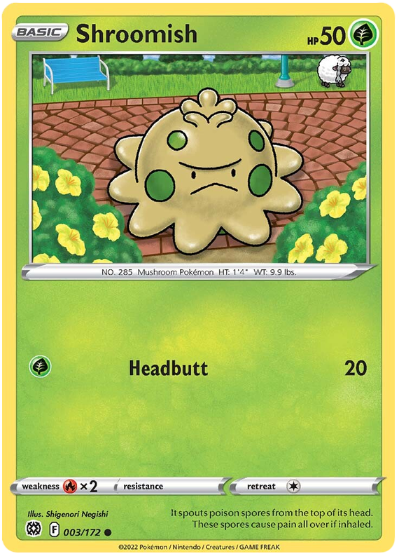 Pokemon Card Brilliant Stars 003/172 3/172 Shroomish Common