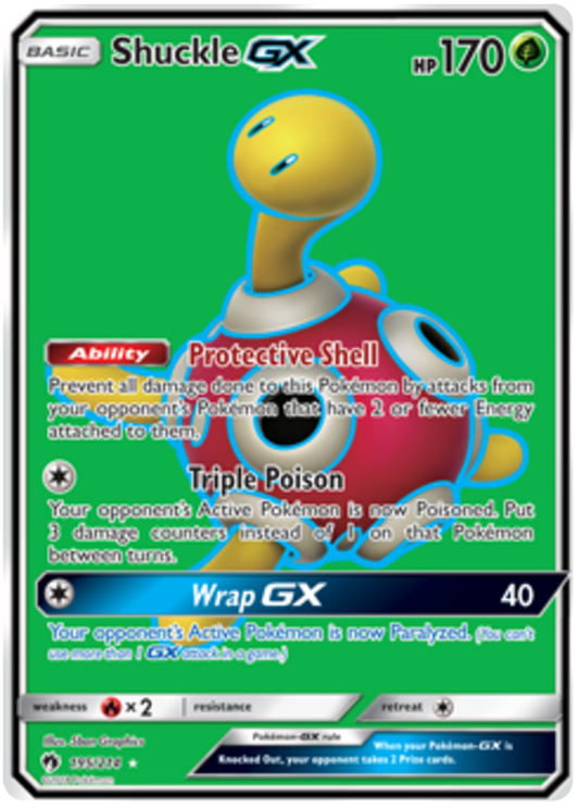 Pokemon Card Lost Thunder 195/214 Shuckle GX Full Art *MINT*