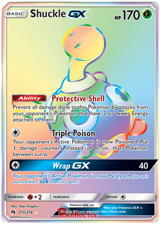 Pokemon Card Lost Thunder 215/214 Shuckle GX Hyper Rare *MINT*