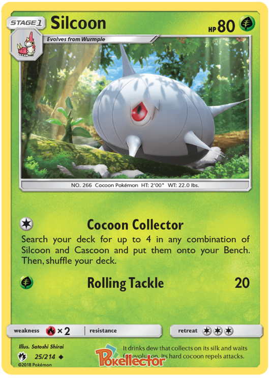 Pokemon Card Lost Thunder 25/214 025/214 Silcoon Uncommon *MINT*