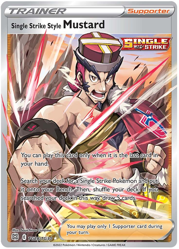 بطاقة بوكيمون Brilliant Stars TG28/TG30 Single Strike Style Mustard Full Art *M*