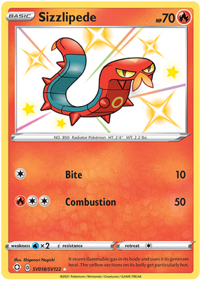 <transcy>Pokemon Card Shining Fates SV018 / SV122 SV18 / SV122 Sizzlipede Shiny Rare</transcy>