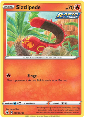 Pokemon Card Fusion Strike 047/264 47/264 Sizzlipede Common