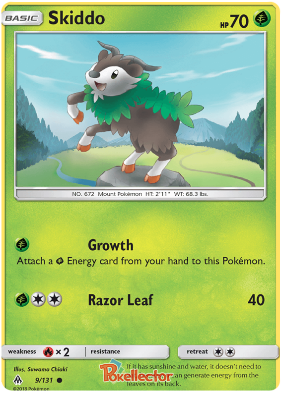Pokemon Card Forbidden Light 9/131 009/131 Skiddo Common *MINT*