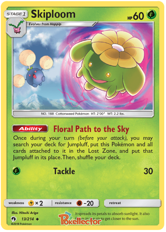 Pokemon Card Lost Thunder 13/214 013/214 Skiploom Uncommon *MINT*