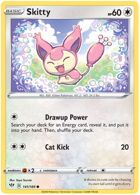 <transcy>Pokemon Card Darkness Alaze 141/189 141/189 Skitty Common</transcy>