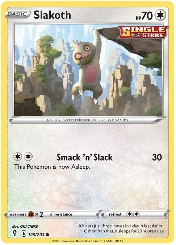 Pokemon Card Evolving Skies 129/203 129/203 Slakoth Common