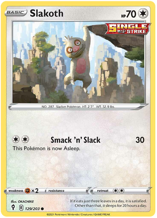 Pokemon Card Evolving Skies 129/203 129/203 Slakoth Common