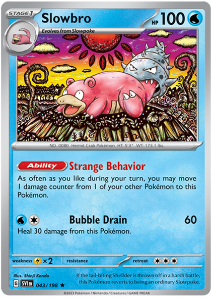 Pokemon Card Scarlet & Violet 043/198 43/198 Slowbro Rare *MINT*