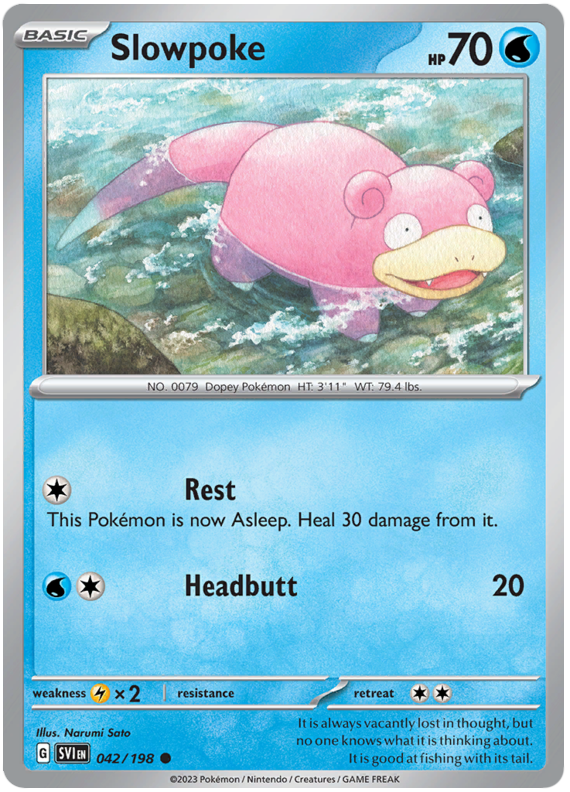 Pokemon Card Scarlet & Violet 042/198 42/198 Slowpoke Common *MINT*