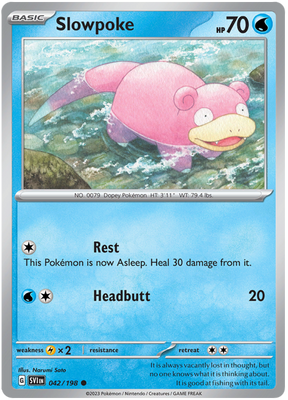 بطاقة بوكيمون سكارليت آند فيوليت 042/198 42/198 Slowpoke Common *MINT*