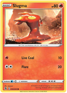 Pokemon Card Fusion Strike 034/264 34/264 Slugma Common