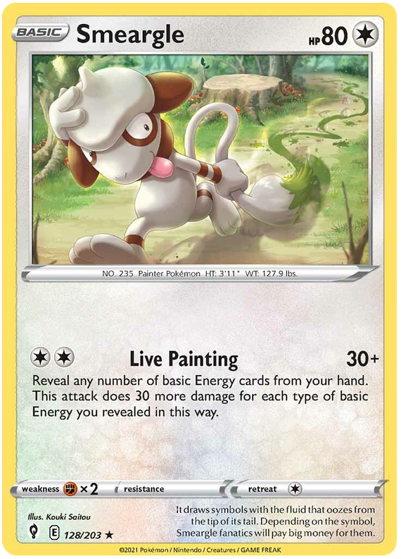 Pokemon Card Evolving Skies 128/203 128/203 Smeargle Rare