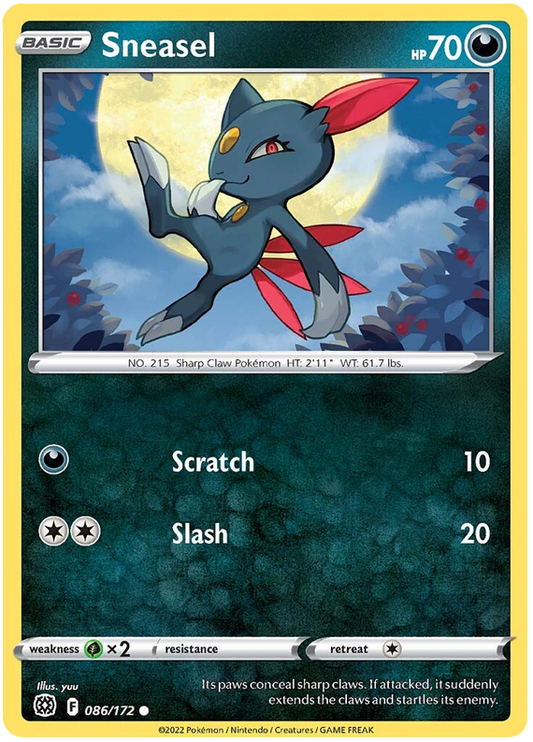 Pokemon Card Brilliant Stars 086/172 86/172 Sneasel Common