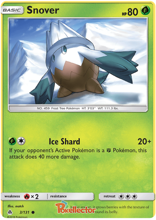 Pokemon Card Forbidden Light 3/131 003/131 Snover Common *MINT*