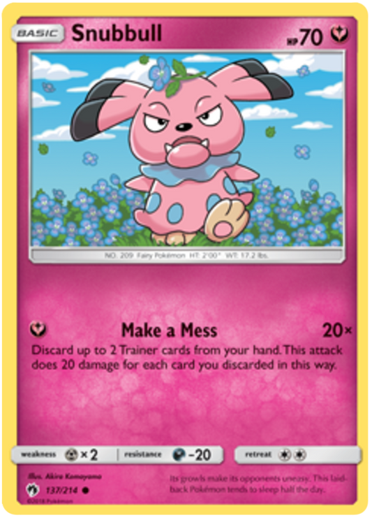 Pokemon Card Lost Thunder 137/214 Snubbull Common *MINT*