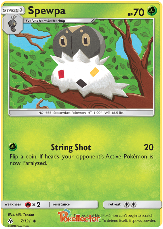 Pokemon Card Forbidden Light 7/131 007/131 Spewpa Uncommon *MINT*