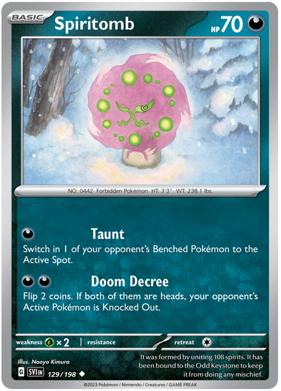 Pokemon Card Scarlet & Violet 129/198 Spiritomb Uncommon *MINT*